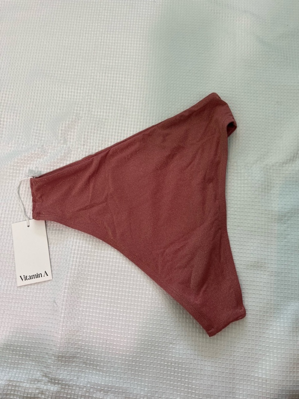 Vitamin A Barcelona High Waist Bottom - Pink Metallic Cheeky Vacation Small - Picture 8 of 8